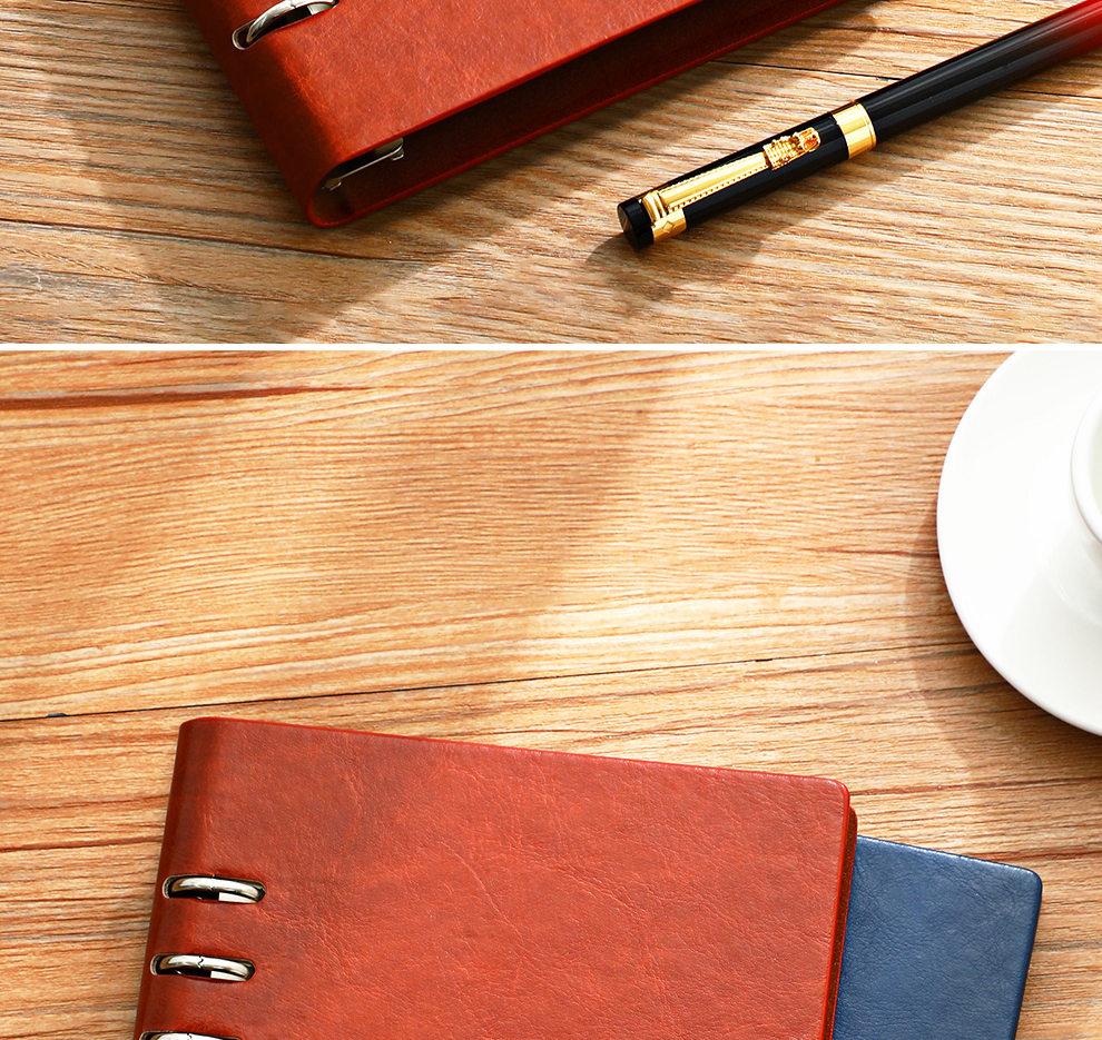 Faramon Loose-Leaf Notebook A5/160 Pages, Detachable Refillable Pages, Business Office Notepad, Large Thick Meeting Record Book with Customizable Logo 2