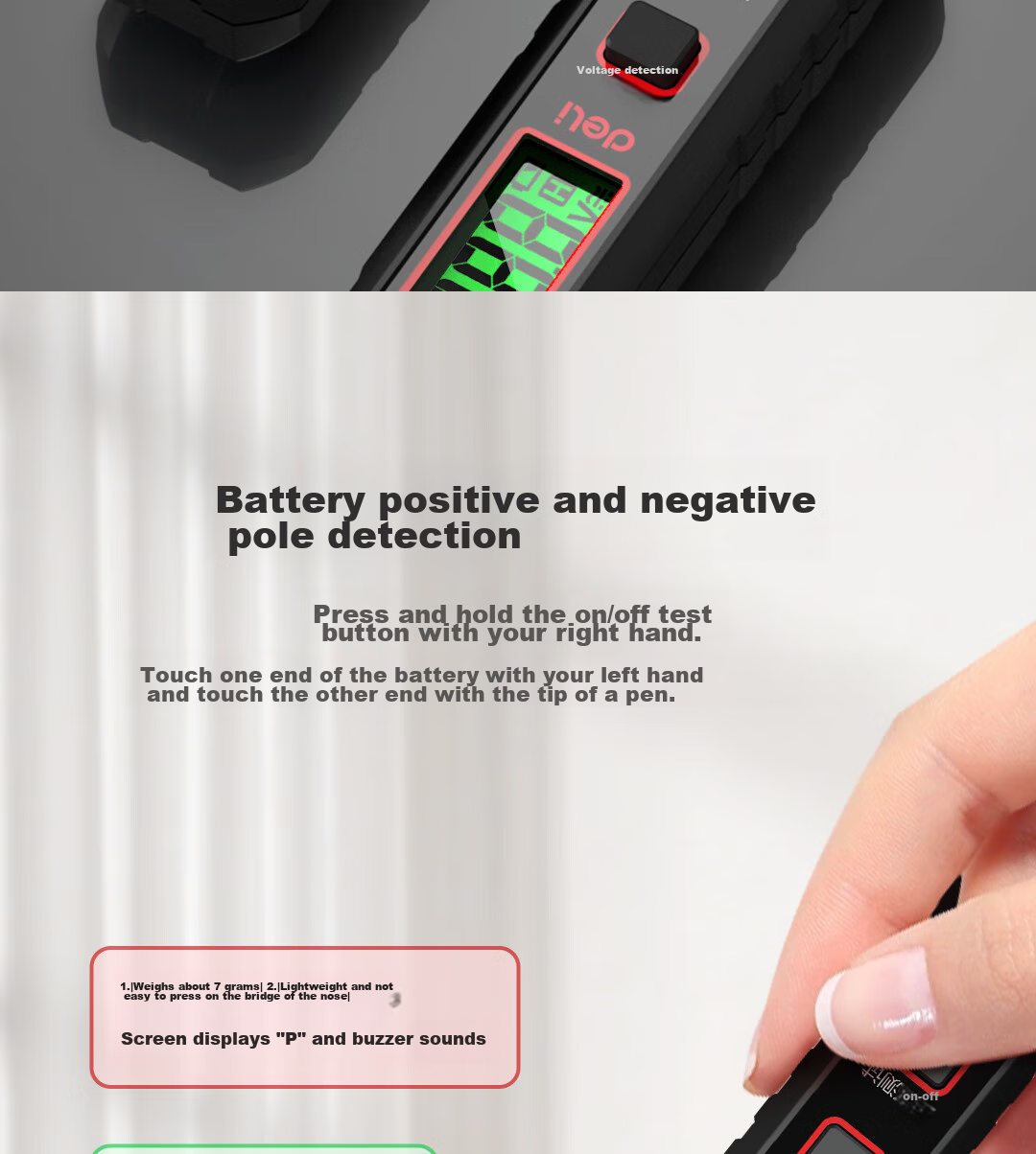 Deli Smart Dual-Use Voltage Tester Pen Multifunction Wire Break Detector Digital Display Electrician Induction High Voltage Tester Pen 10