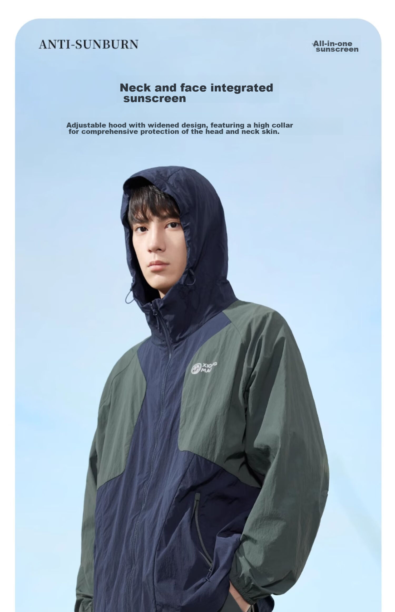 CAMEL Outdoor Sun Protection Jacket Colorblock Unisex Original Yarn UV Protection Lightweight Colorblock Sun Protection Coat A34BF00020 3XL 11