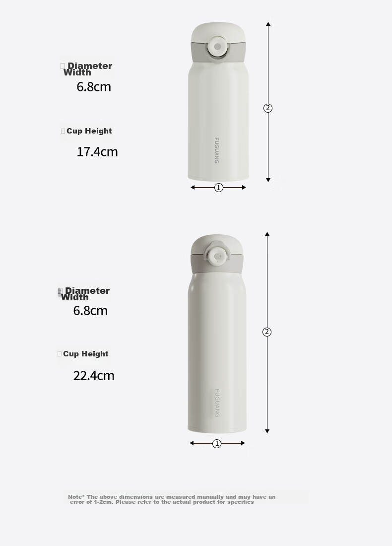 Fuguang Insulated Mug with Pop-Up Lid, 316L Stainless Steel Large Capacity Portable Student Water Bottle Car Cup for Men And Wome 12