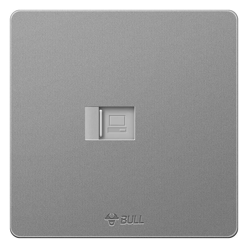 BULL Switch Socket, G12 Series Single-Port Computer Category 6 Socket G12T102B, Space Gray, Concealed Installatio