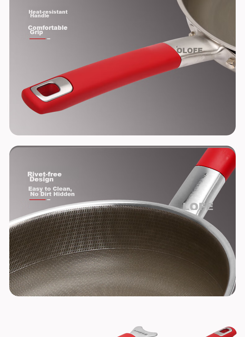 OLOFE Non-Coated Titanium Frying Pan, Titanium Flat Bottom Pan, Yin Zun Third Generation Non-Coated Baby Food Small Frying Pan, 28cm 23
