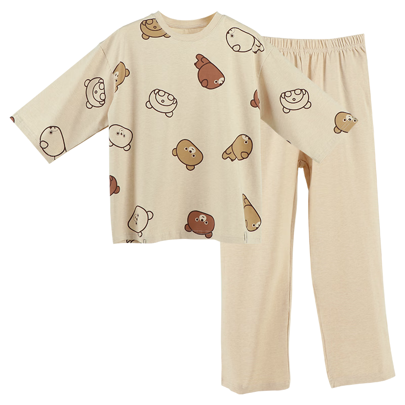 Hodo Children's Pajamas, Boys And Girls Natural Organic Cotton Sleepwear, Spring And Summer Home Wear, Two-Piece Set C3008 130
