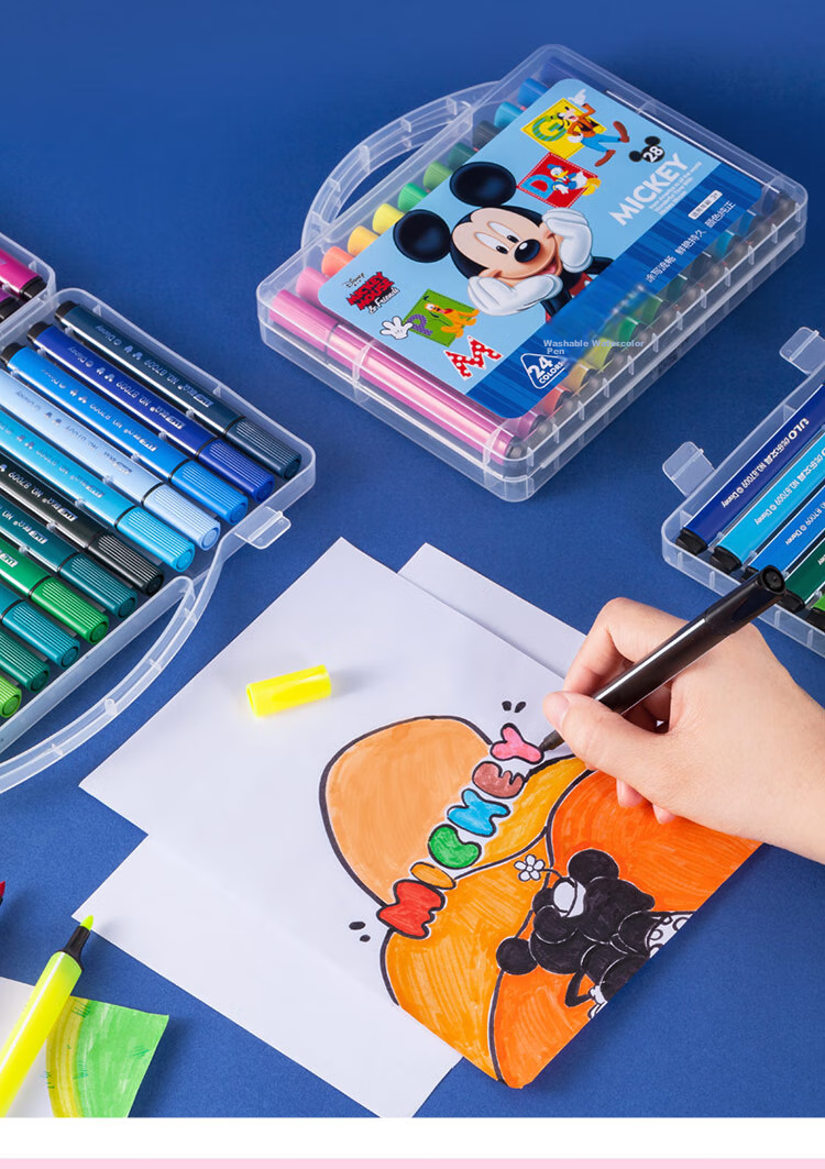 Disney 12-Color Washable Watercolor Markers, Student Coloring Pens, Children's Hexagonal Handle Drawing Pencils, Spider-Man Drawing Pens 8