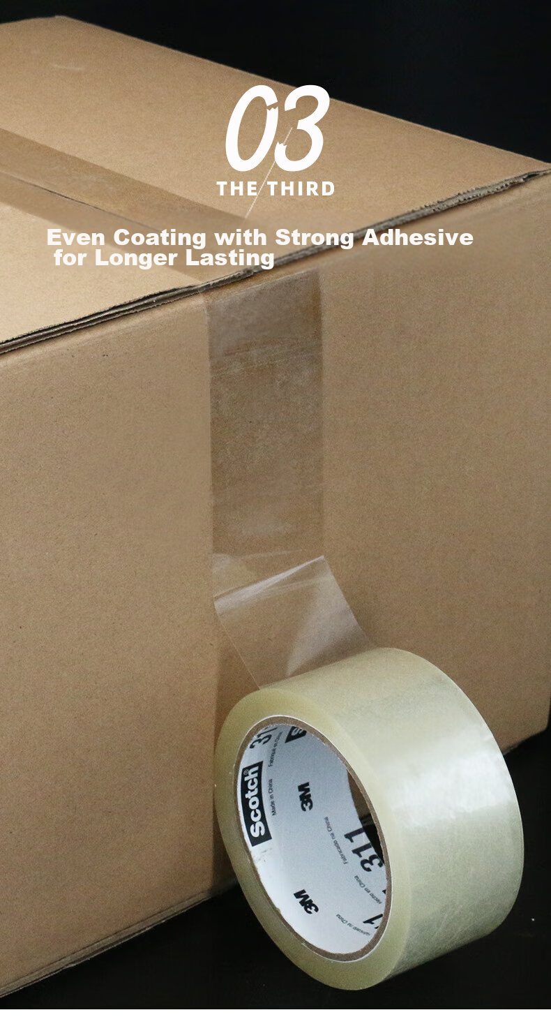 3M 311 Transparent Tape, Car Decoration Fixation, Packing And Sealing Tape, 48mm×50m (6 Rolls) 5