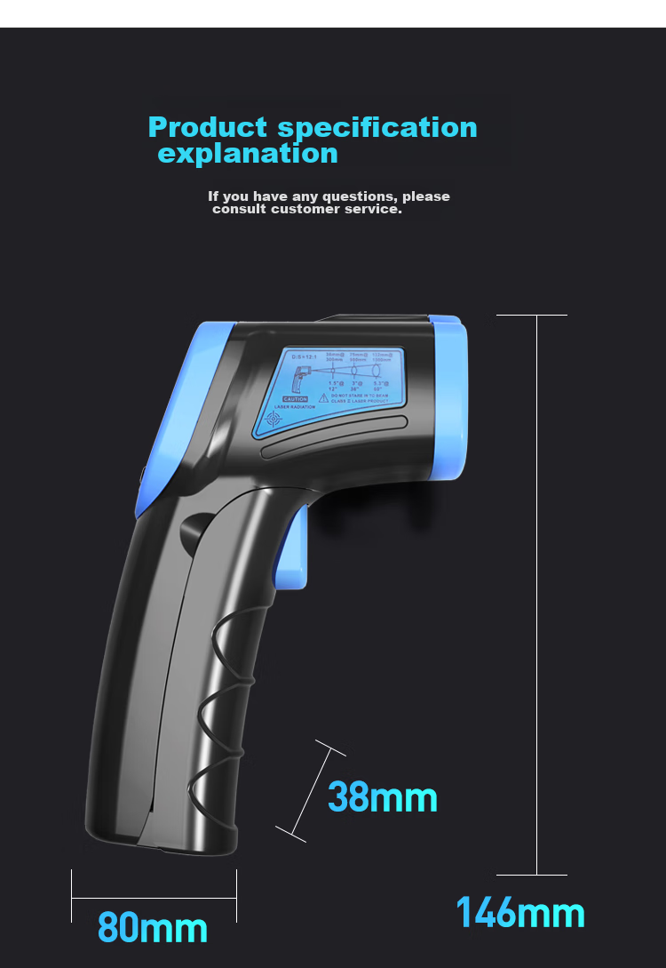 CEM AR842A+ Non-Contact Infrared Thermometer High-Temperature Industrial Temperature Gun Infrared Temperature Meter 13