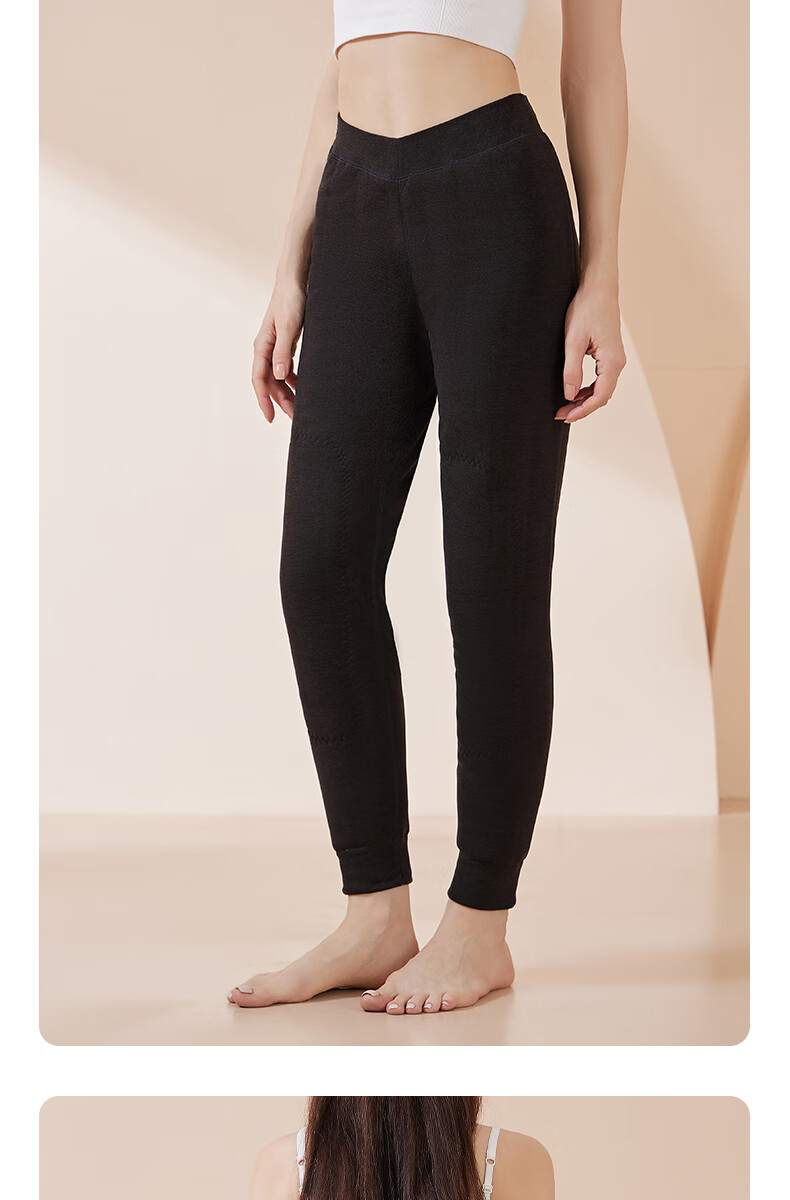Hengyuanxiang Men's Thermal Pants [Winter New Arrival], Extra Thick Plus Size Merino Wool Pants, Slim Fit, Black, No Knee Protectio 16