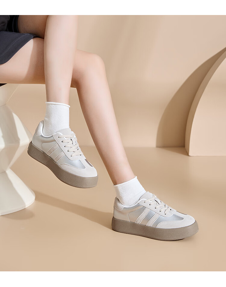 Dusto Women's Shoes, 2026 Spring New Style, Retro White Sneakers, Flat Casual Shoes, Women's Sports Skateboard Shoes 5