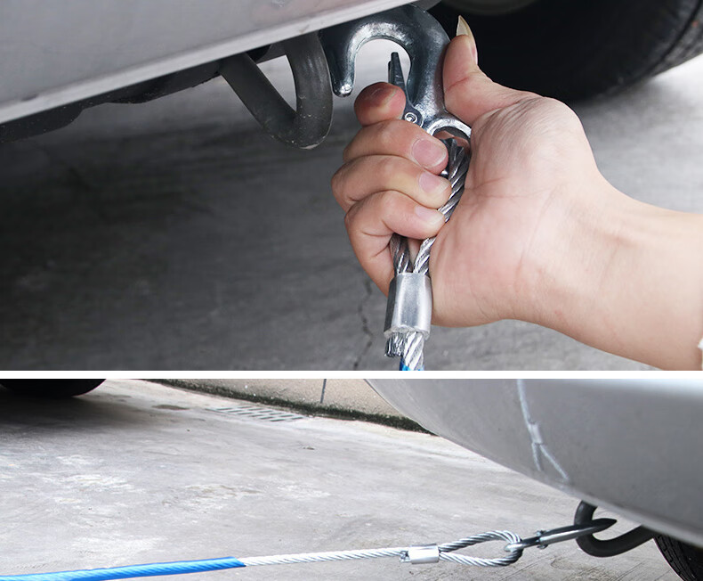 Ansairui Car Tow Rope, Outdoor Vehicle Emergency Towing Stainless Steel Thickened Binding Rope, 4 Meters 5 Tons, 8K00234 3