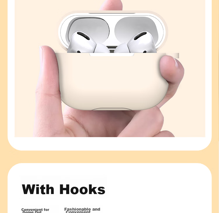 ESCASE AirPods 4th Generation Protective Case for Airpods 4, Apple Wireless Bluetooth Earphones Shockproof Dustproof Silicone Case for Men And Women, Stain-Resistant Wear-Resistant White + Lanyard 9