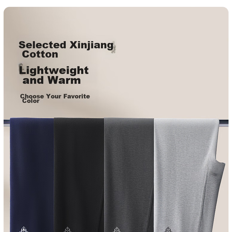 SEPTWOLVES [100% Cotton Antibacterial 2-Pack] Men's Thermal Underwear, Pure Cotton Antibacterial Warm Base Layer Pants 15