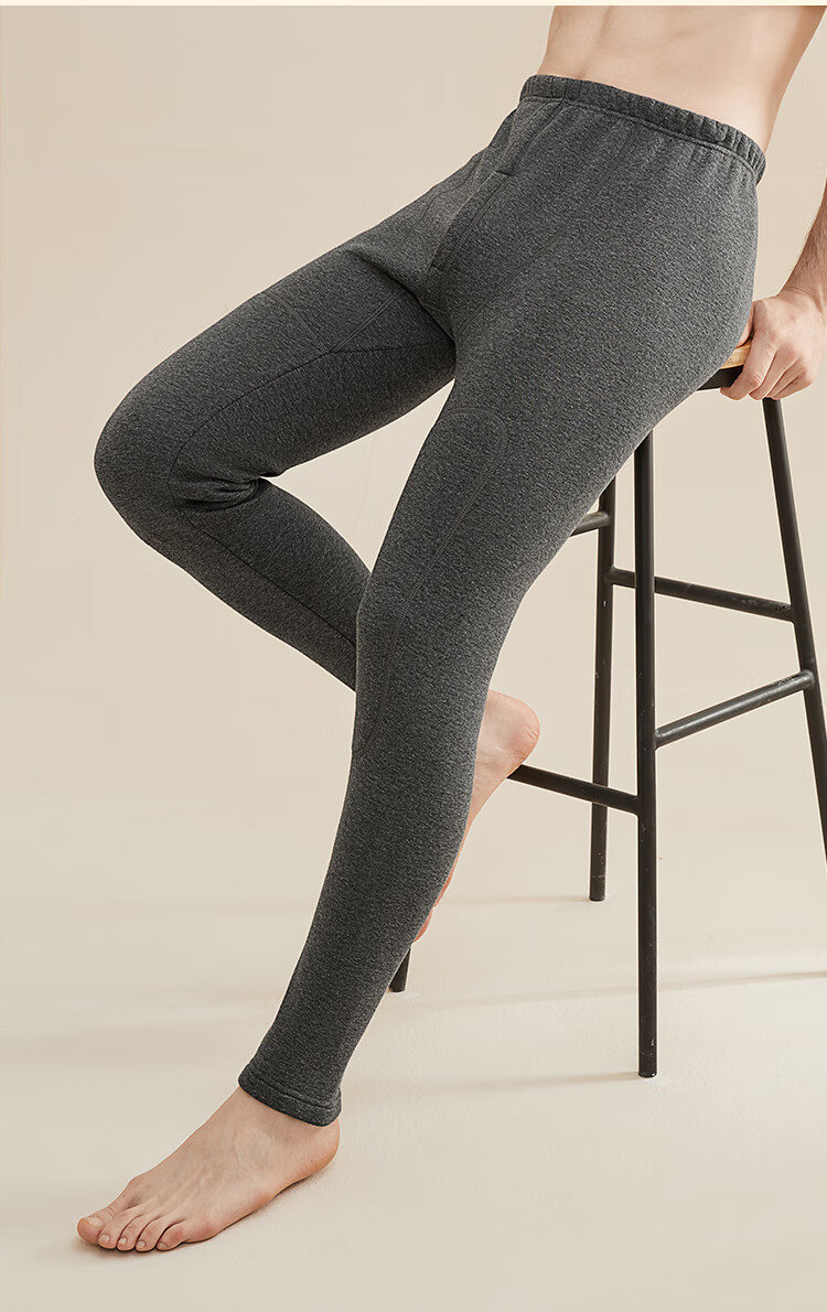 MiiOW [Cashmere Fleece Thickened] Women's Thermal Underwear, Solid Color Cotton Pants, Autumn And Winter Knee Protection Lining Pants 25