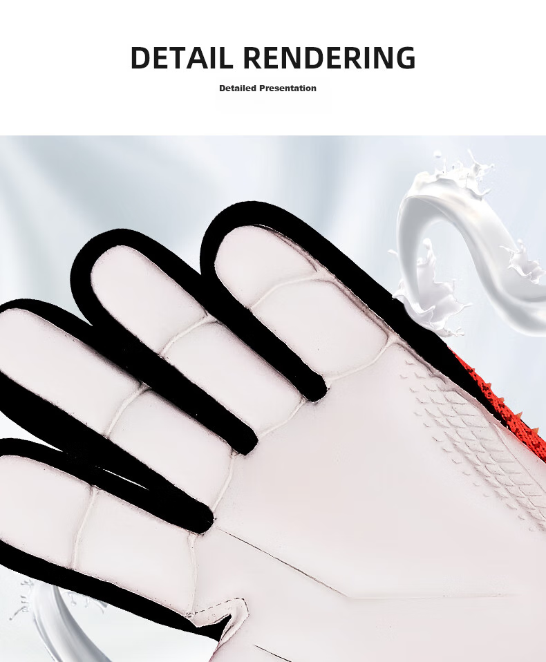 PEAK Goalkeeper Gloves, Natural Latex, Non-Slip, Wear-Resistant, Shock-Absorbing, for Adults And Children, Professional Training Goalie Gloves, White And Black, Size 9 7