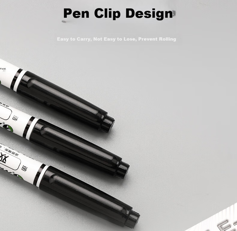 Marie's Double-Ended Fine Line Pen, 12-Pack, Black, Waterproof, Non-Fading, Oil-Based Chalky Marker, Signing Pen, Outlining Pen, Art-Specific, Elementary School Student Children's Water Pe 15