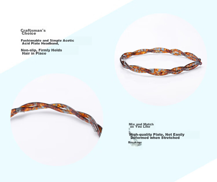 CHIMERA Acetate Hairband with Texture, High-End Hair Clip for Women's Bangs And Ponytail, Hair Accessory, Birthday Gift for Girls 3