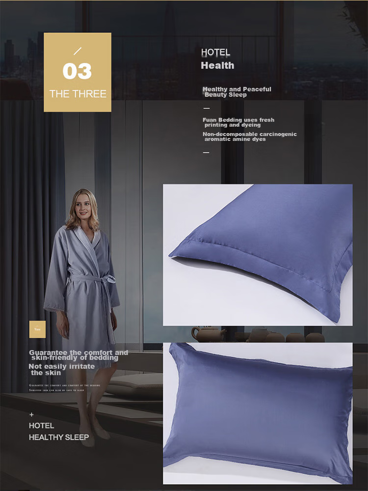 FUANNA Pillowcase, Pure Cotton, 60S Long-Staple Cotton, Simple Solid Color Pillowcase, for Students And Home Use, One Pair, 74*48cm Blue 5