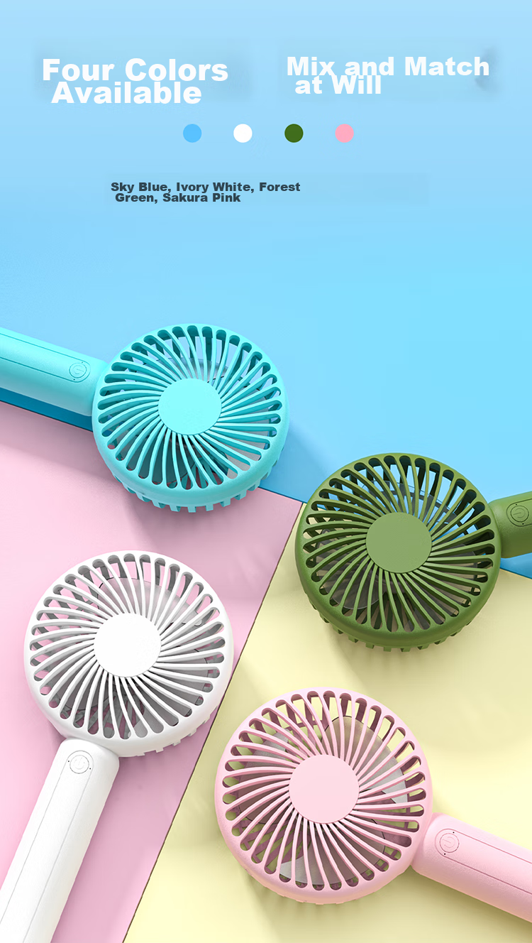 Calayo Handheld Mini Fan Desktop Neck Hanging Long Battery Life Foldable Portable Rechargeable High-Speed Low Noise Outdoor Office Student Dorm Small Fan 3600 Blue 2