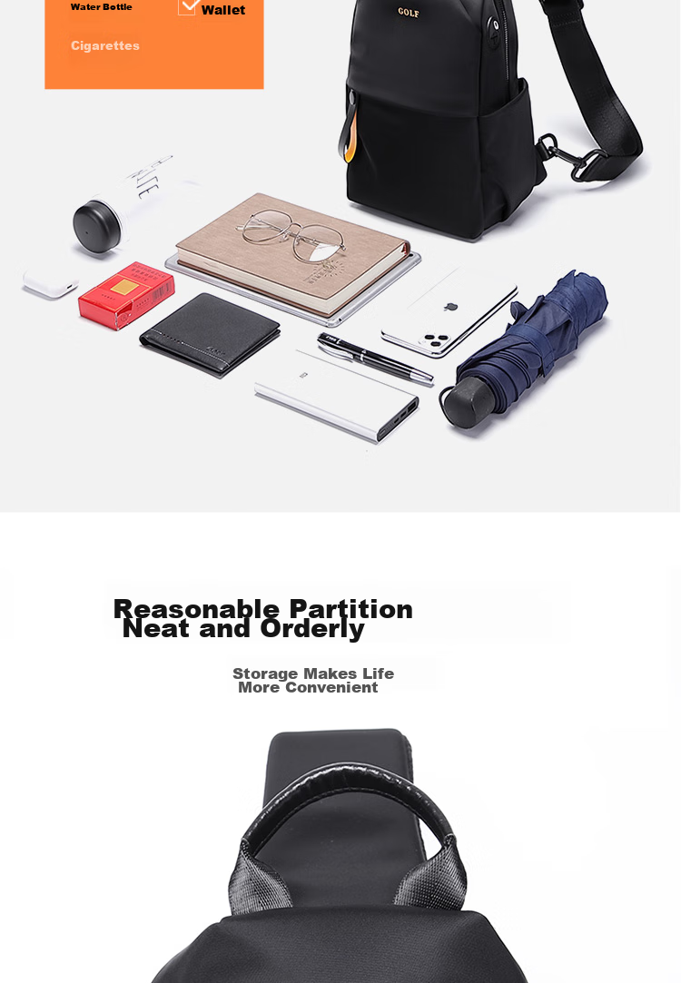 GOLF Chest Bag for Men, Trendy Crossbody Bag, Casual Shoulder Bag for IPad And Phone, Cycling Sports Travel Small Backpack 13