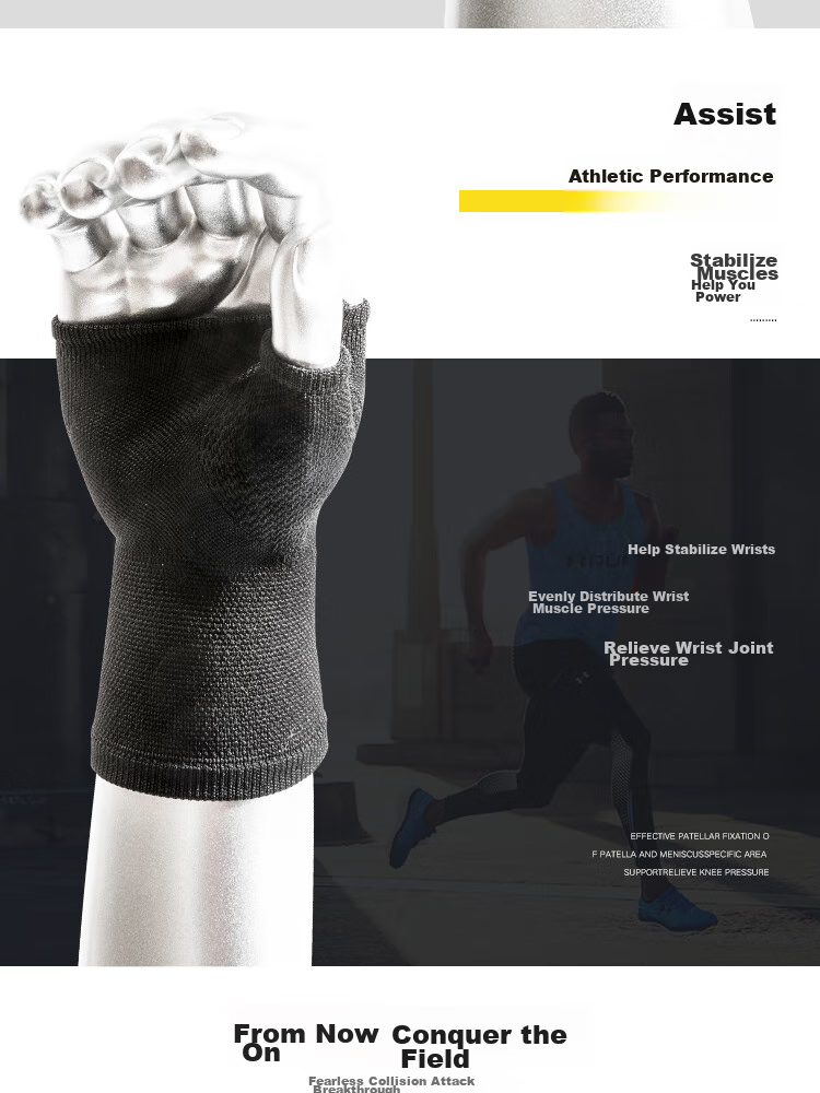 D&M Men's Compression Wrist And Palm Guards, Fingerless Gloves for Dumbbell, Pull-Up Bar, And Equipment Training, Imported from Japan, One Pair 6
