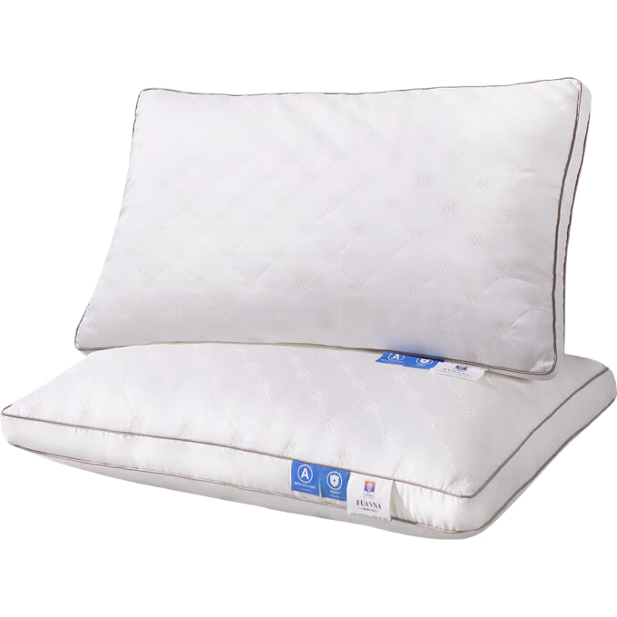 FUANNA Hotel Pillow Fiber Soft Pillow 60S Long-Staple Cotton Class A Antibacterial Washable High Pillow 70*45cm One Pack