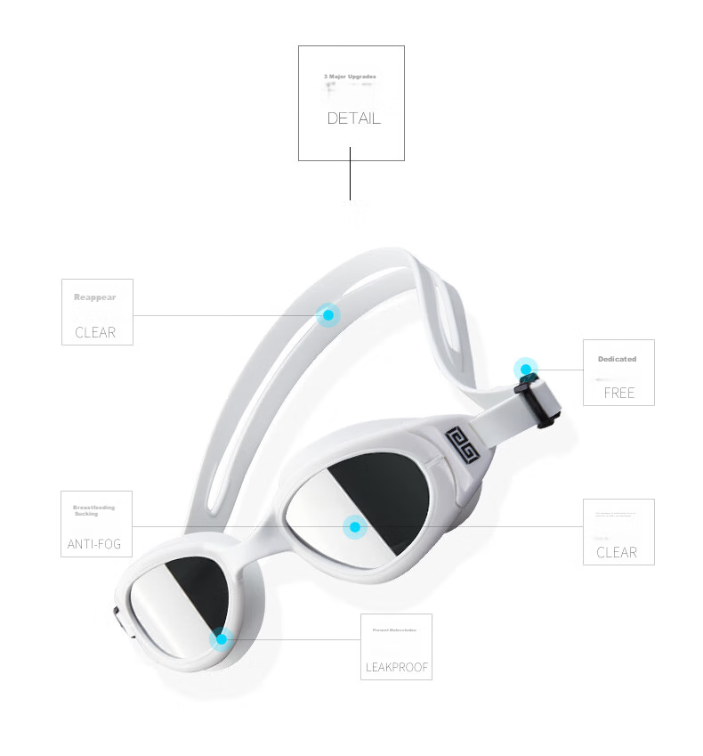 BALNEAIRE Waterproof Anti-Fog Protective Goggles, High Definition, for Men And Women, Non-Prescription, Professional, Blue And Red 9