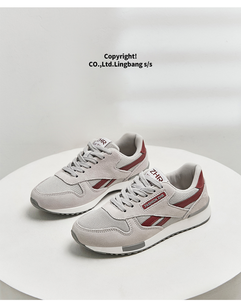 ZHR Women's Casual Shoes, Selected Cowhide Comfortable Versatile Women's Shoes, Classic INS Trendy Color-Block Sneakers for Women, Korean-Style Fashionable Lightweight Breathable Shoes for Women, AK60, Beige-Gray, Size 35 20