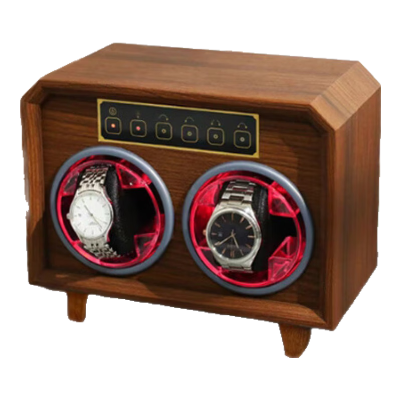 DUOJINJIANG Anti-Magnetic Silent Watch Winder, Dual Power (Plug-In And Battery), Imported Movement, Watch Storage Box, AI Smart Watch Care Device