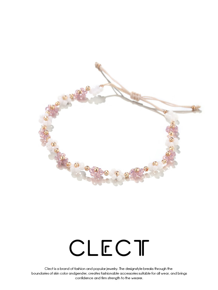 Clect Small Flower Bracelet for Women, New Chinese Style National Trend Student Accessory, Fresh Cord Jewelry, Fashionable Birthday Gift for Girlfriend 1