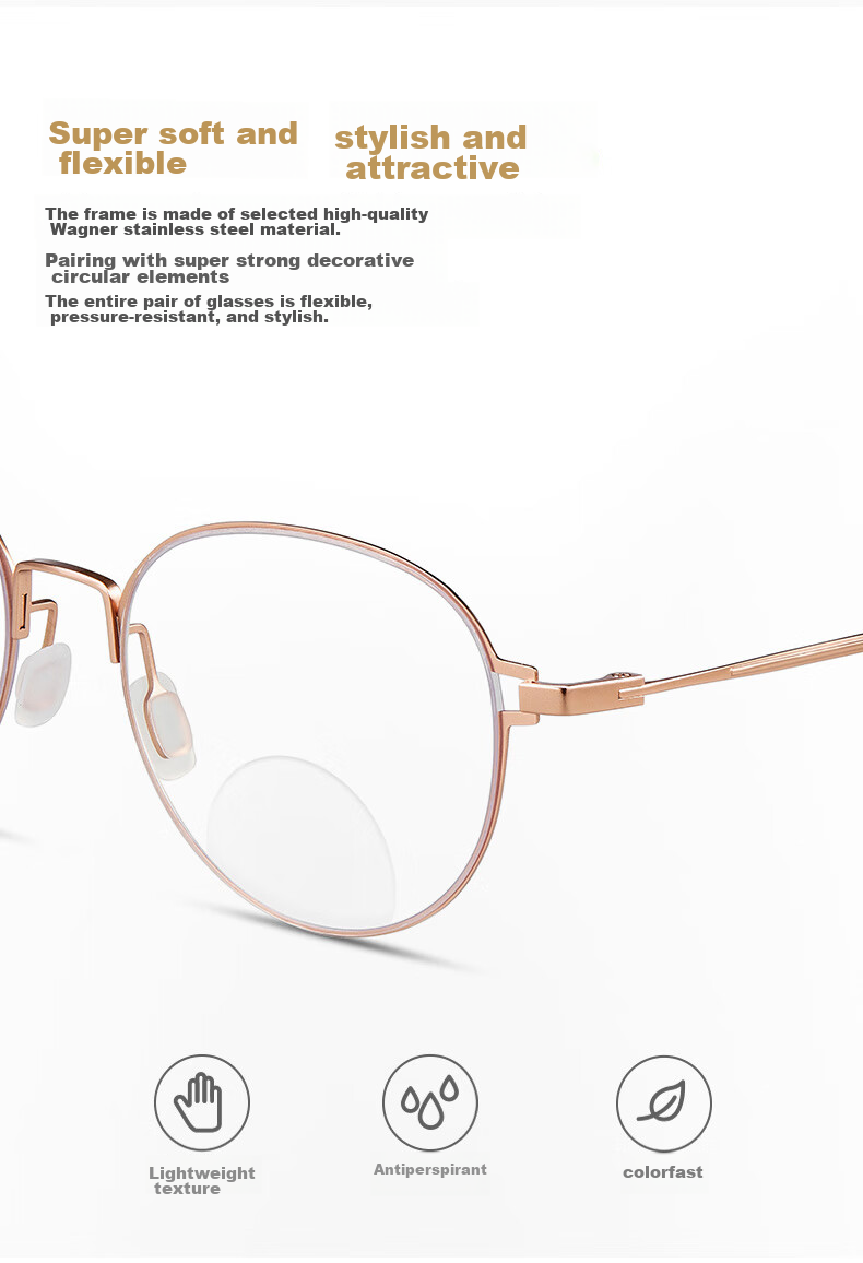 Xiyanghong Reading Glasses for Women, Bifocal Anti-Blue Light Fashionable Invisible Dual-Light High-Definition Presbyopic Glasses AX5327 250 Degrees 11