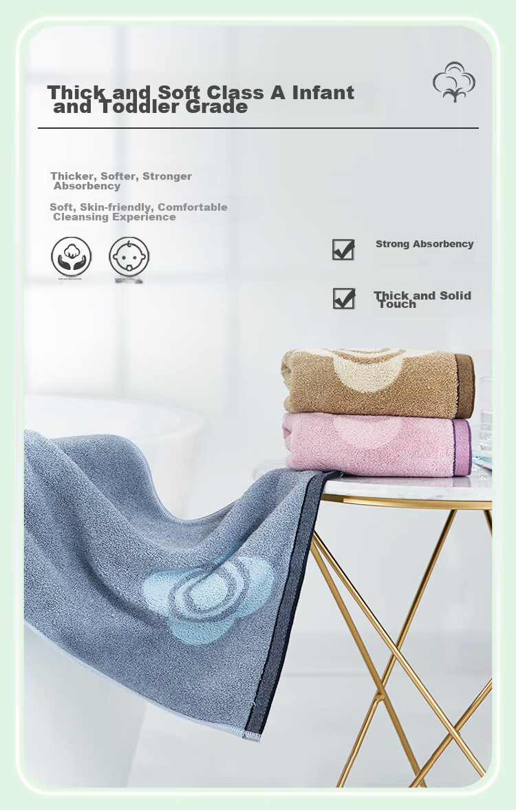 Grace Towels, Antibacterial And Anti-Mite, for Men And Women, Pure Cotton Comfortable Face Towels, 3-Pack, 115g Sports 2