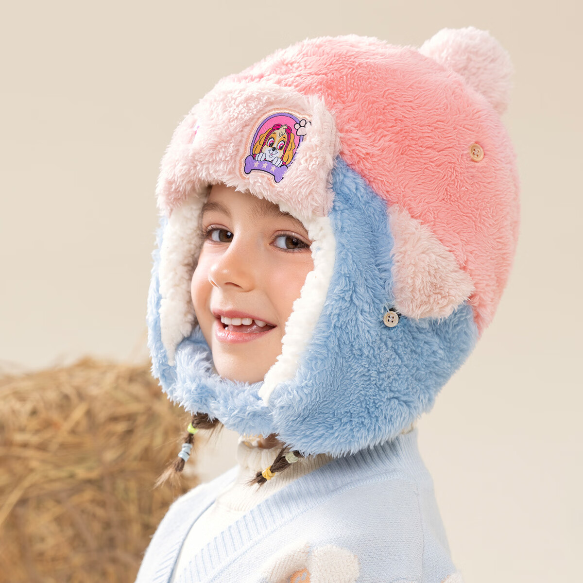 Шапка для мальчика или девочки PAW PATROL, утепленная, ветрозащитная, с защитой ушей, для осени и зимы, розовая
