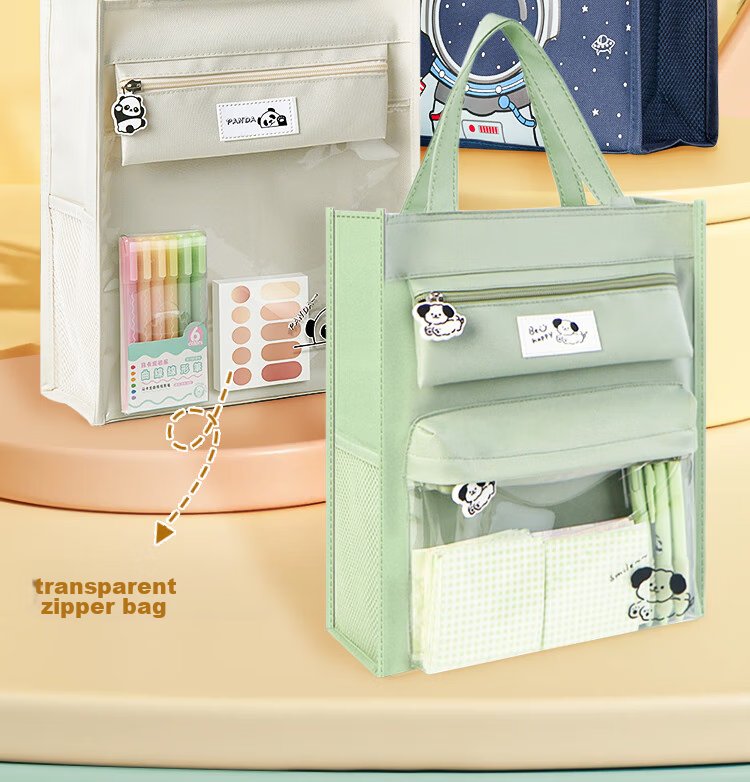 NVV Tutoring Bag, Art Bag for Primary School Students, Handbag, Book Bag, Study Bag, Exam Paper Storage Bag, Homework Handbag, Document File Bag, Astronaut Design NR-D02A 2