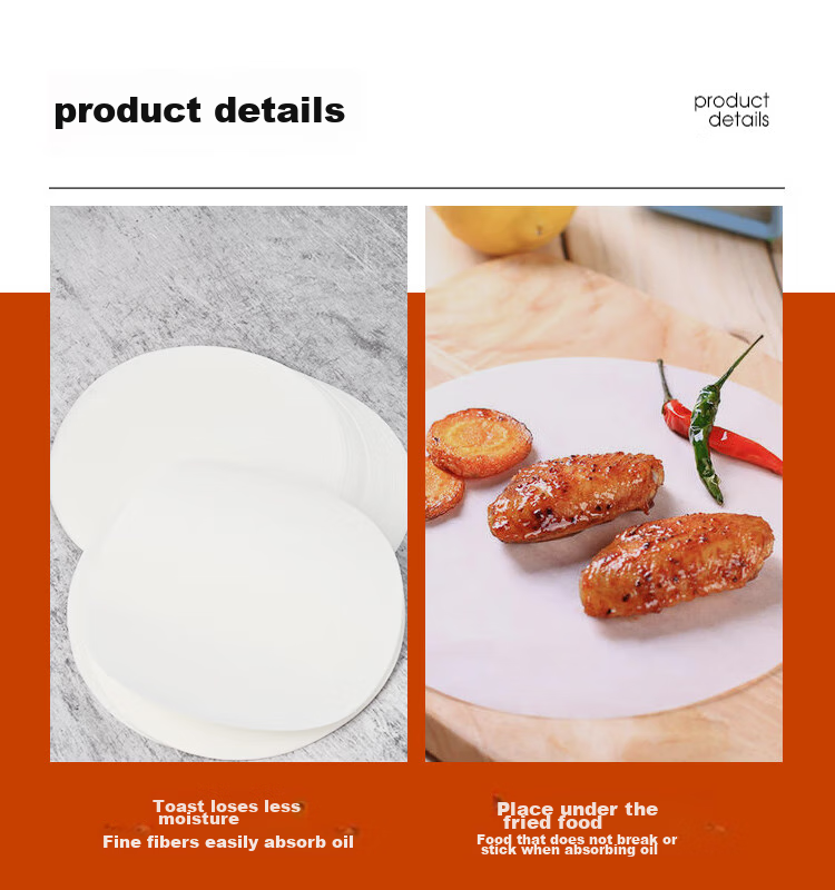 Shihua Food Oil-Absorbing Paper, Soup Strainer Oil Remover Baking Paper Filter Oil Film 100 Sheets Round Style SH-6284 6