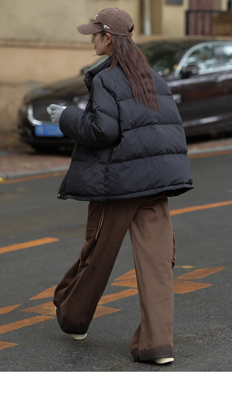 Dme [Light Warm Winter] Vintage Stand Collar 90% Duck Down Jacket for Petite Women, Warm Coat for Winter 30
