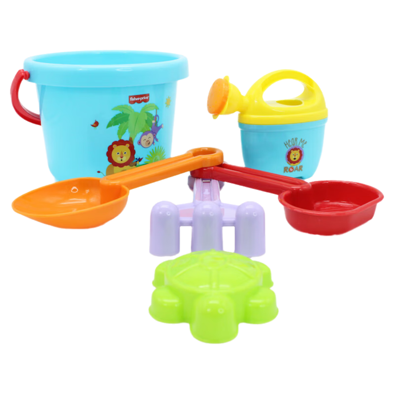 Fisher-Price Beach Toy Set of 6, Children's Outdoor Sand And Water Play Toys with Shovel, Birthday Gift Present