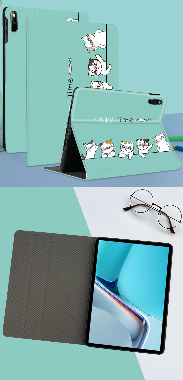 Jiangming Protective Case for Huawei MatePad Tablet, 10.95-Inch MatePad 11 Full Coverage Shockproof Cartoon Painted Design, Lightweight Anti-Drop Case for Students' Online Classes 3