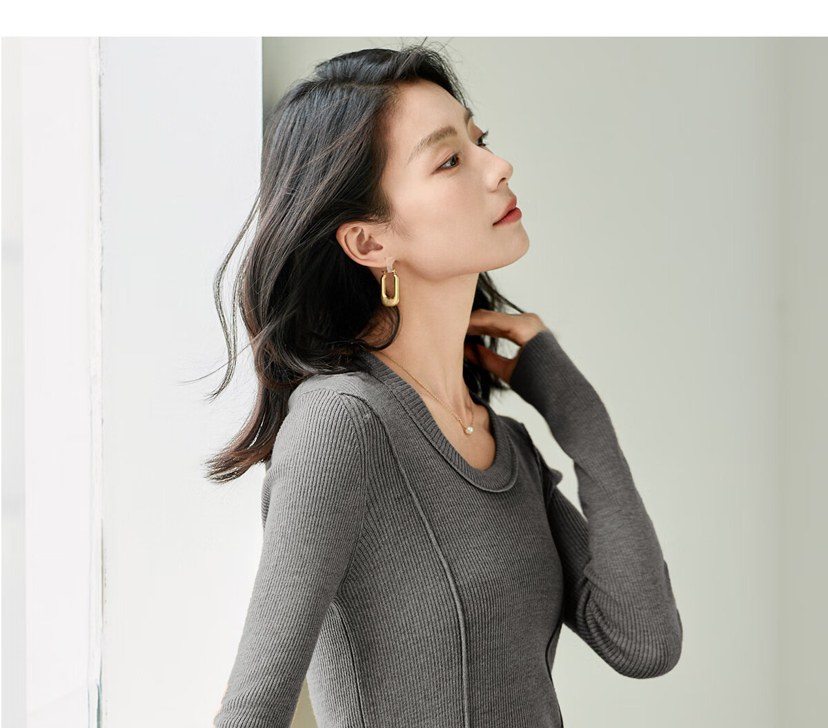 Chushen Chunqiu Women's Knitwear Wilderness Melard Fashion Versatile Round Neck Basic Knit Top S143Z3020 24