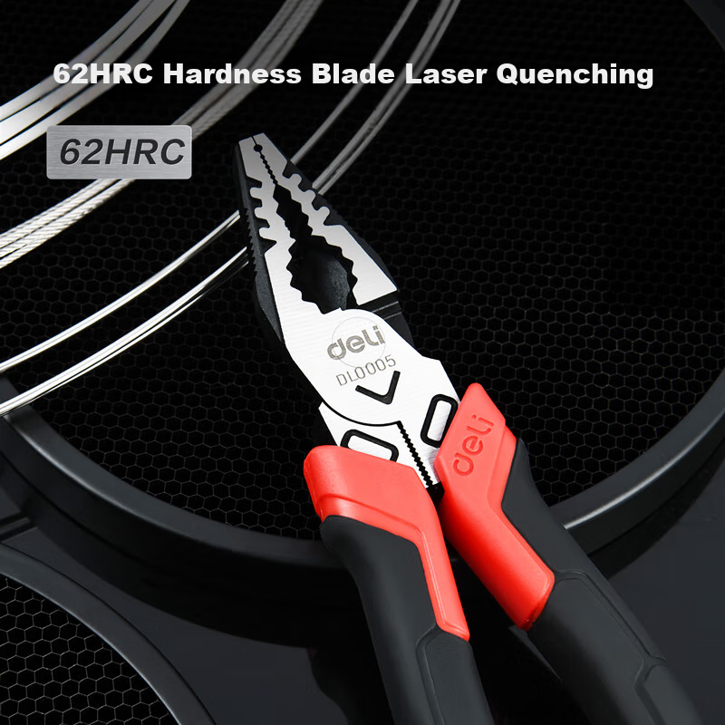 Deli Labor-Saving Wire Pliers, Alloy Steel Tiger Pliers, Multifunctional Flat-Nose Pliers, Wire Cutters