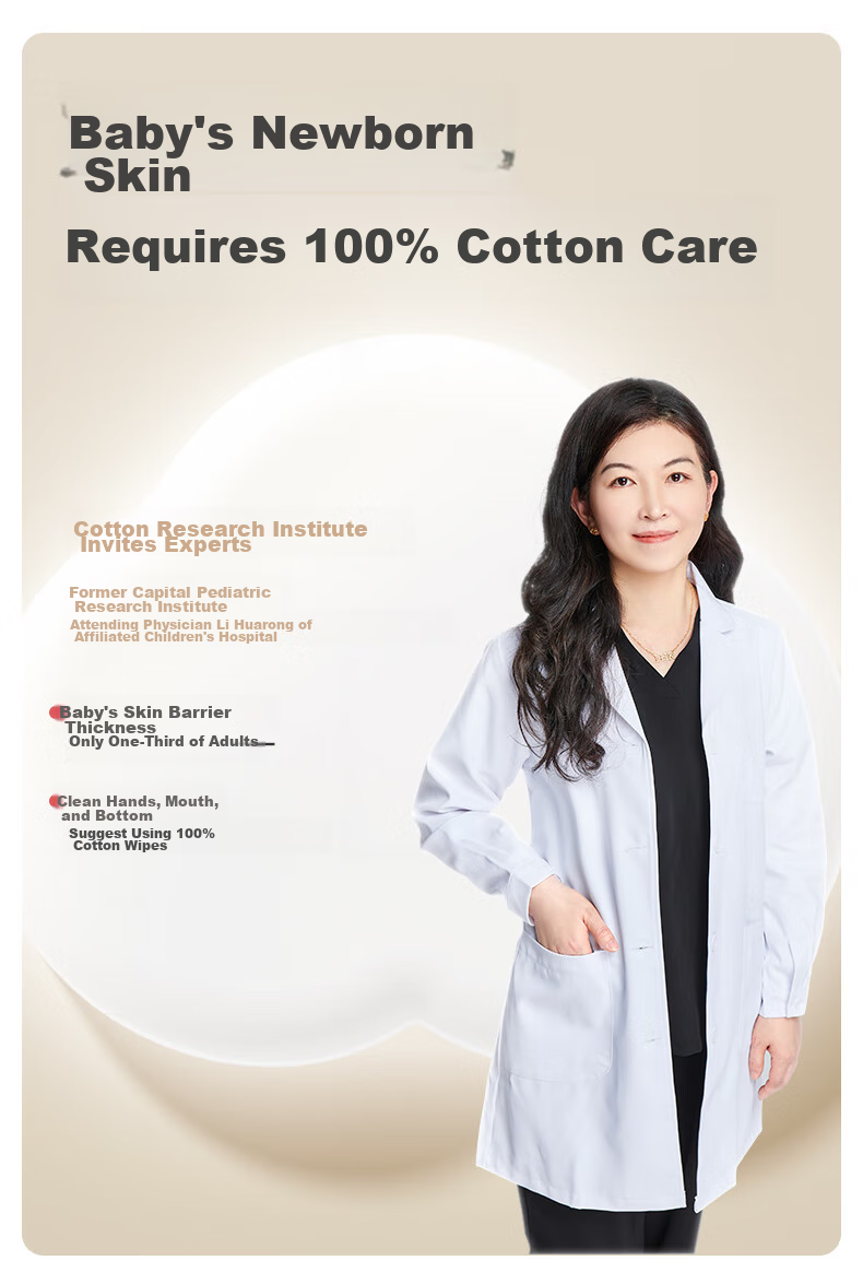 PurCotton [Sun Yingsha's Choice] Extra Large And Thick Baby Soft Cotton Wipes Hanging Face Towels 100% Pure Cotton 140 Sheets 1 Pack 3