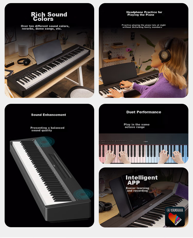 YAMAHA P143BTB Digital Piano, 88 Weighted Keys, Bluetooth, Convenient for Exams, Electronic Piano, Wooden Stand + Three Pedals 3