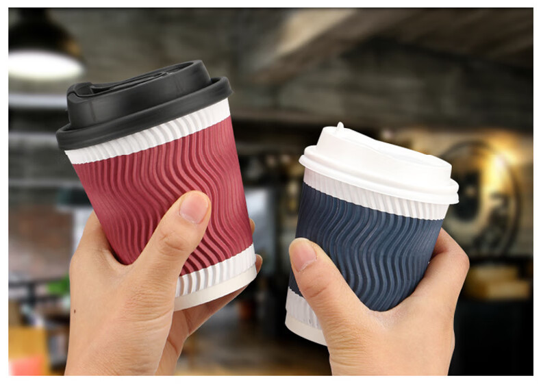 AOmeiyou Disposable Coffee Cups with Flip-Lid, Heat-Resistant Coffee Cups for Drinks And Milk Tea, 350ML, Pack of 20 8