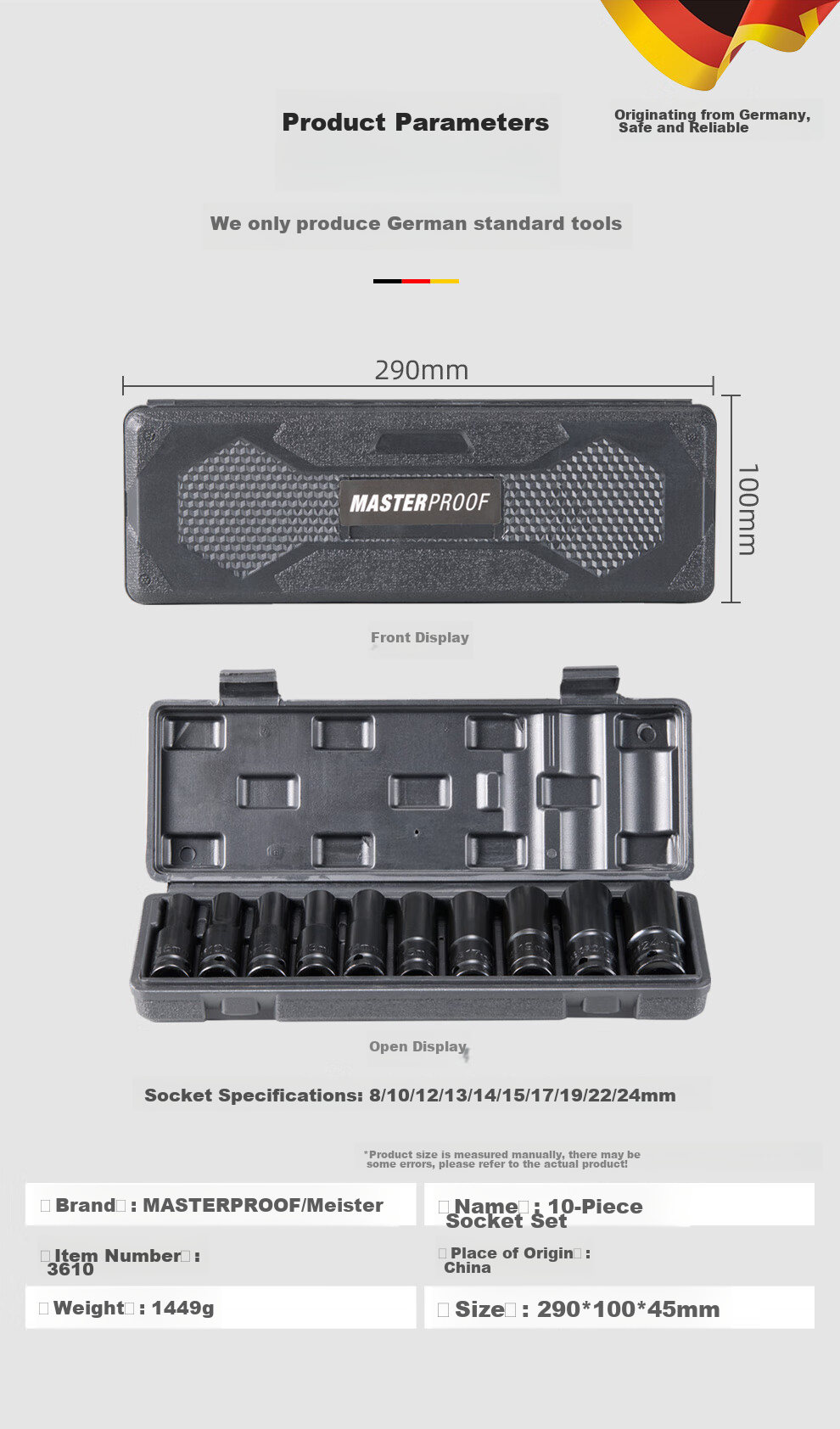 MASTERPROOF Electric Screwdriver Set with Hexagonal Sockets, Bits, Ultra-Hard Hexagonal British Standard Screwdriver, Wrench, And Machine Hexagonal Complete Set 13