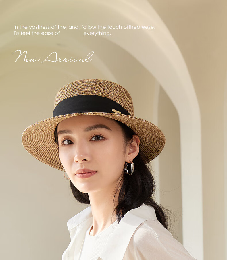 Siggi Straw Hat for Women, Summer Sun Protection UV-Resistant Flat Brim Hat, Sunscreen Cap, Flat Top Hat, Sun Visor, Gift for Wome 1