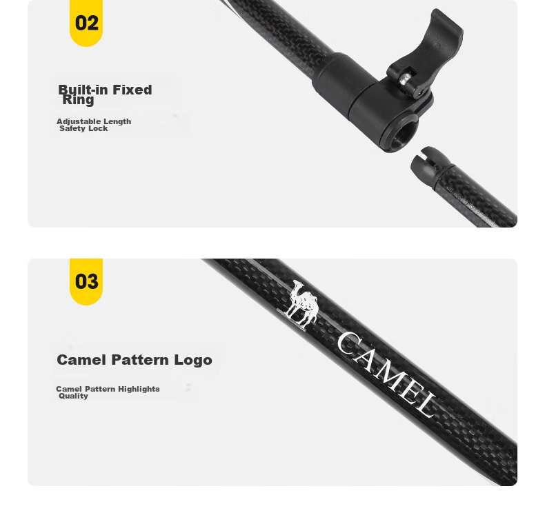 CAMEL [Dune] Trekking Pole, Carbon Fiber Lightweight Telescopic Folding Hiking Stick, Anti-Slip Carbon Fiber Walking Stick 19