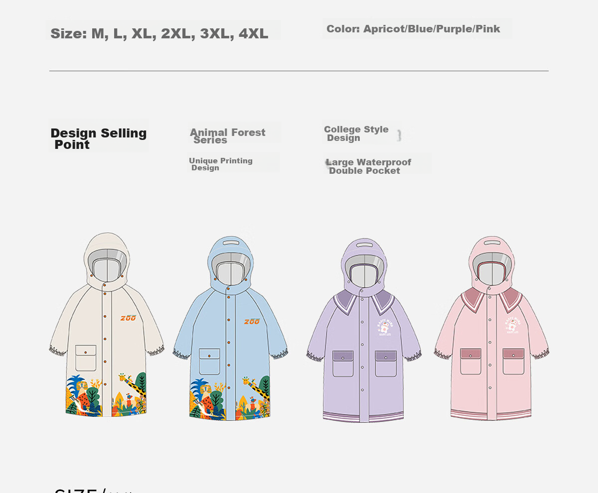 Fanyejia Disposable Raincoat for Children And Elementary School Students, with Backpack Space, Thickened for Older Kids, Portable for Travel And Outdoor Activities 14