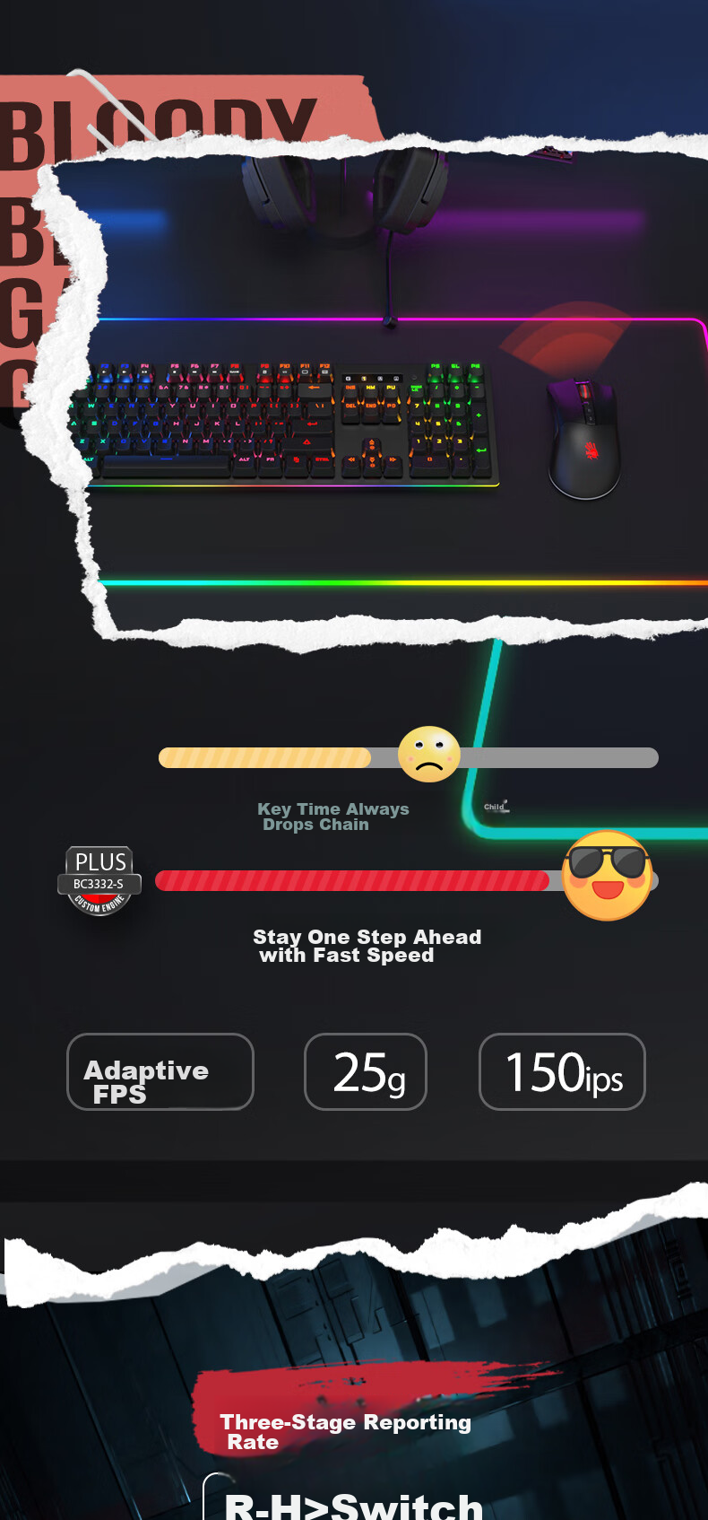 A4TECH R90plus Large Right Wireless Mouse Gaming Mouse E-Sports Mouse Rechargeable Wireless Mouse Blood Hand Phantom Black Wireless 5