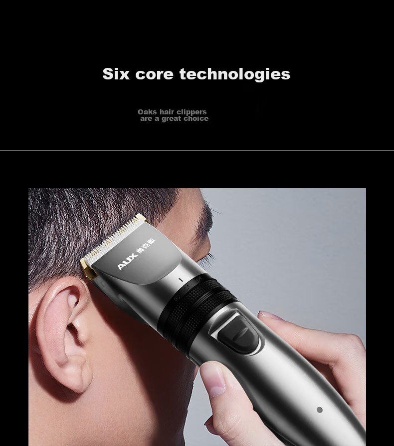 AUX Hair Clipper, Home Electric Shaver for Adults And Children, Self-Haircut Tool with Push-Head, Electric Hairdressing Set, Complete Hairdressing Kit 6