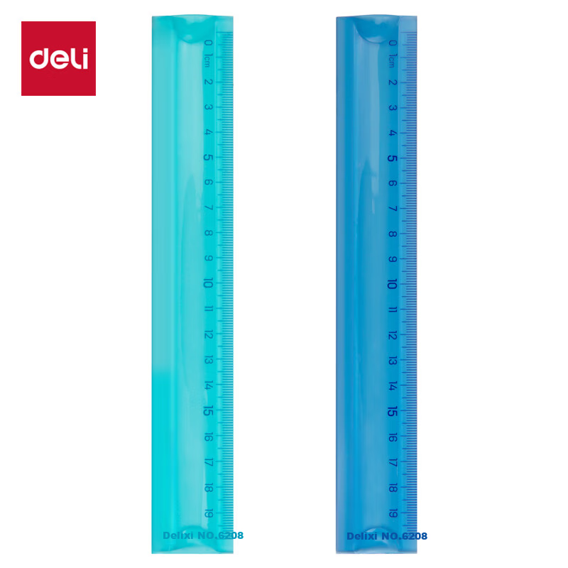 Deli 20cm Flexible Straight Ruler with Clear Markings, Flexible And Durable, Not Easily Broken, Student Back-To Stationery, Random Color, College Entrance Exam Blessing Gift