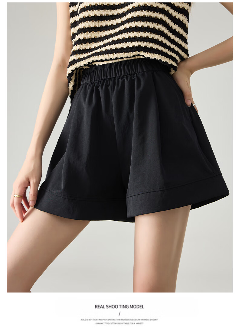 LangSha Ice Silk Yamamoto Shorts for Women, Summer 2026 Thin High-Waist Slimming Wide-Leg Mid-Length Pants, Fashionable Casual Shorts for Wome 16