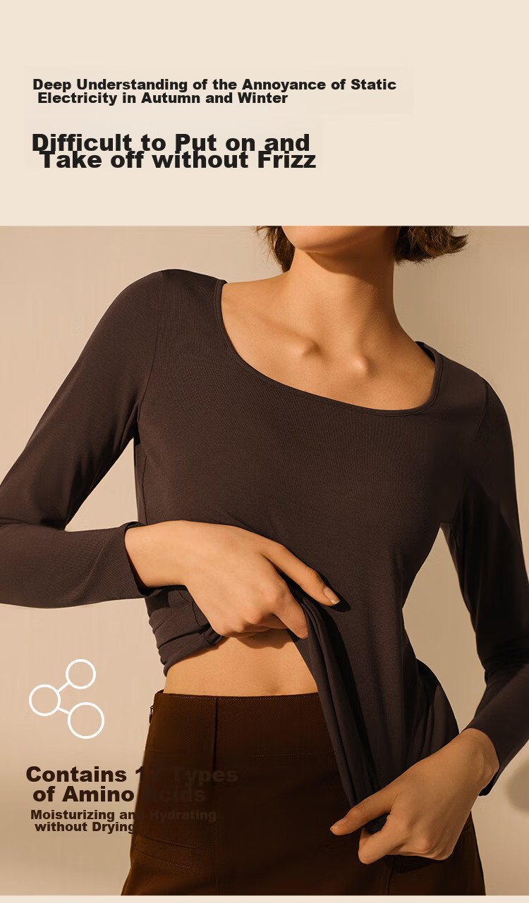 Ubras Liu Wen's Style Thermal Underwear for Women, Silk Blend with Wool Base Layer, Inner Wear, Autumn Top 11